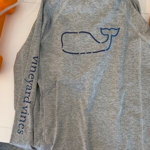 Vineyard Vines Gray Shirt with Blue Whale Logo